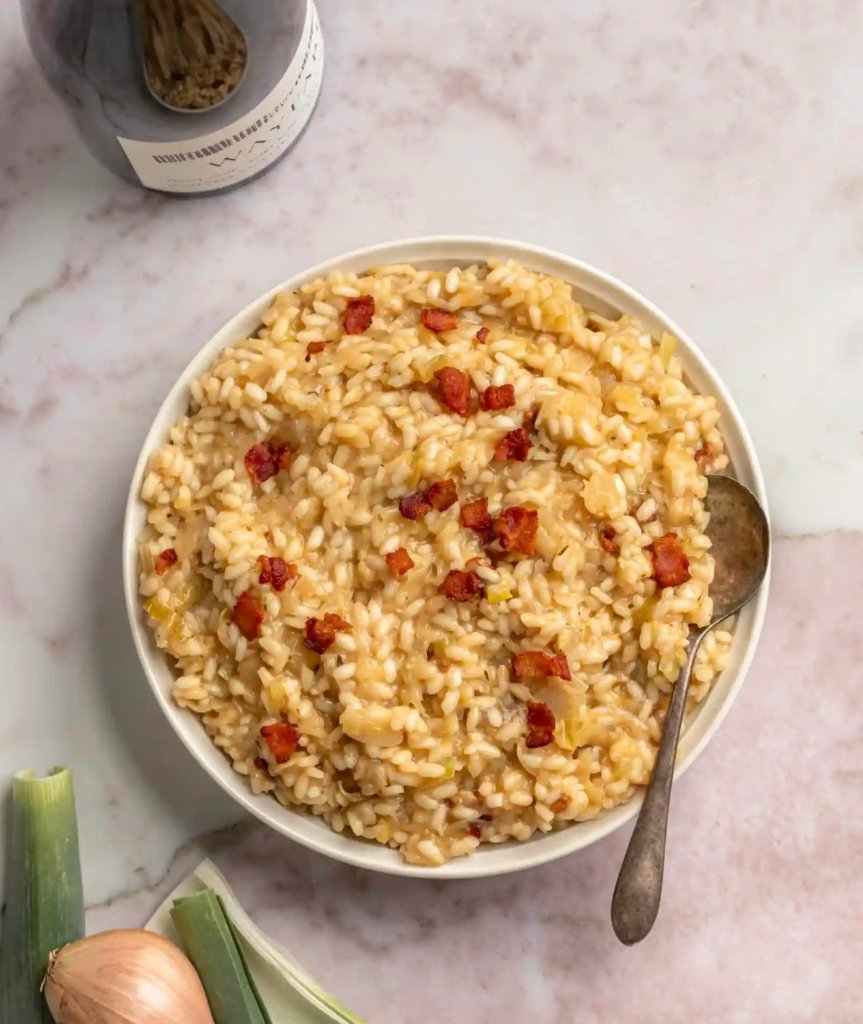 Risoto de Mignon com Gorgonzola e Bacon